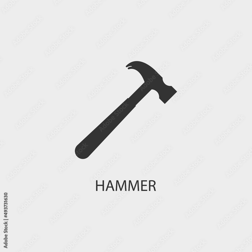 Hammer vector icon illustration sign Hammer vector icon illustration sign