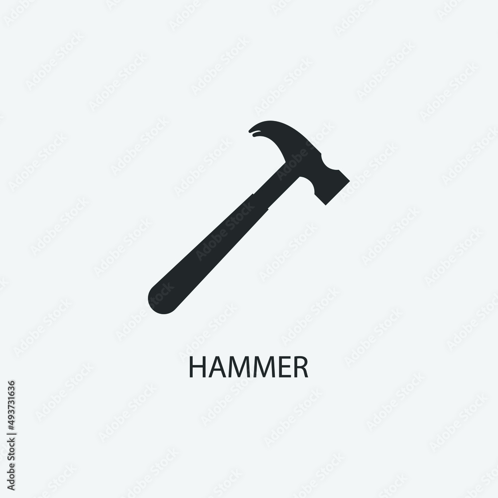 Hammer vector icon illustration sign Hammer vector icon illustration sign
