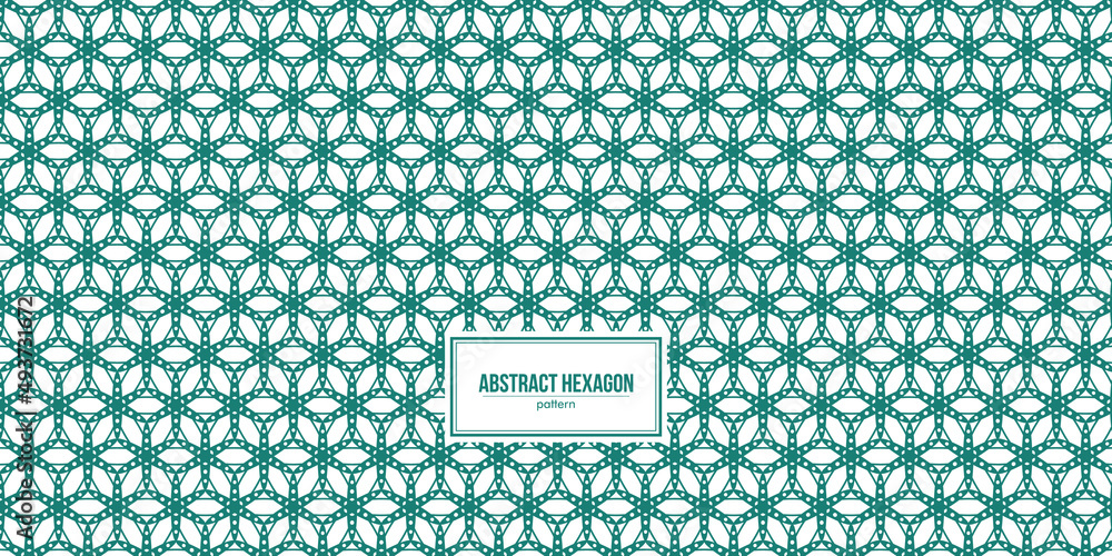 abstract hexagon with turquoise color pattern

