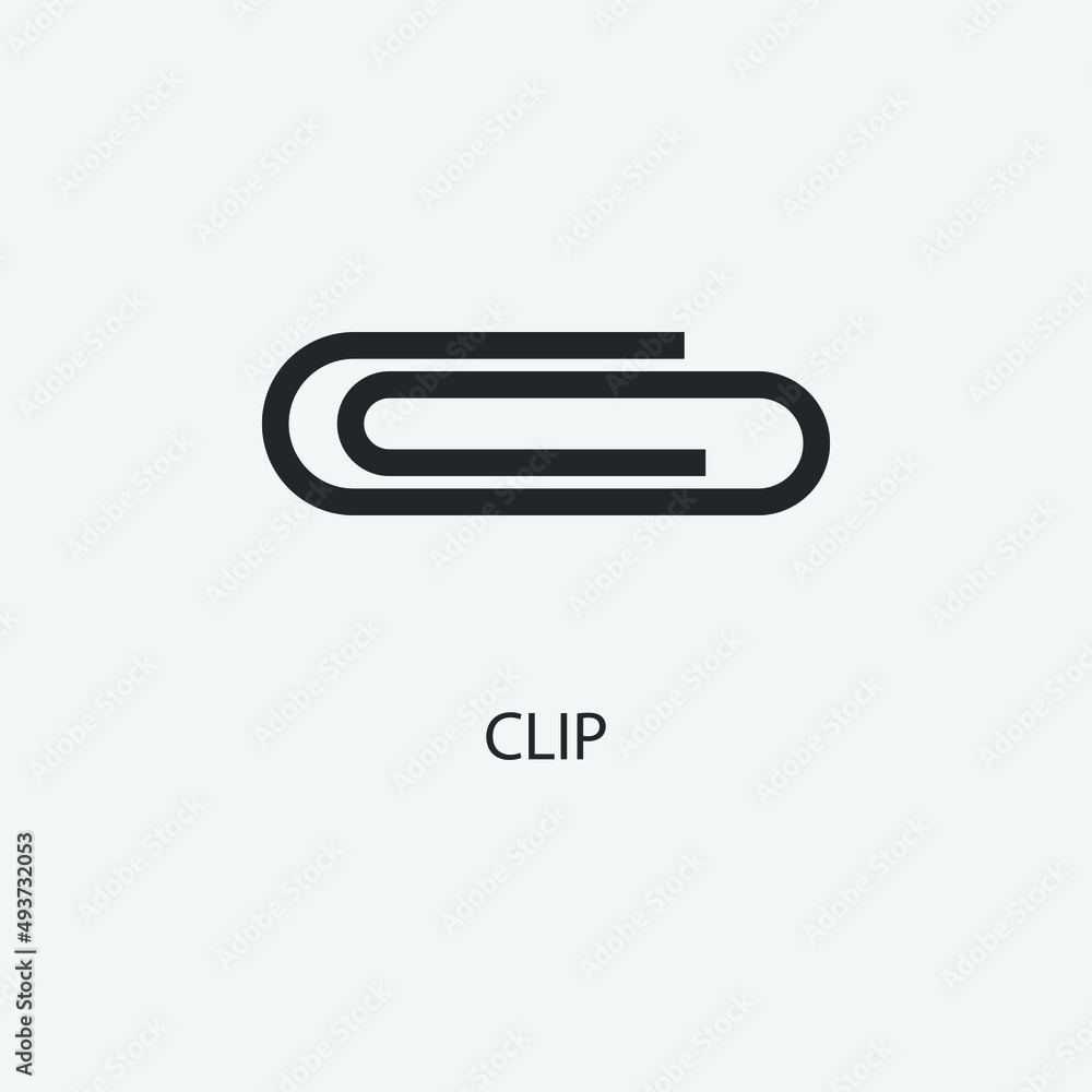 Clip vector icon illustration sign Clip vector icon illustration sign