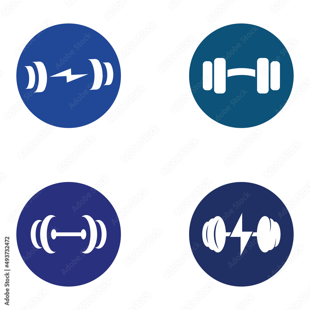 fitness gym and barbell silhouette logo.Design for fitness gym and barbell,using a vector illustration template design concept fitness gym and barbell silhouette logo.Design for fitness gym and barbell,using a vector illustration template design concept