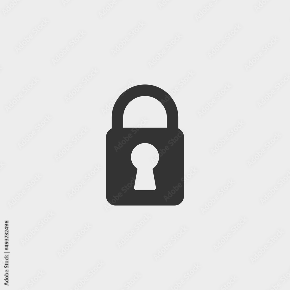 Lock vector icon illustration sign Lock vector icon illustration sign