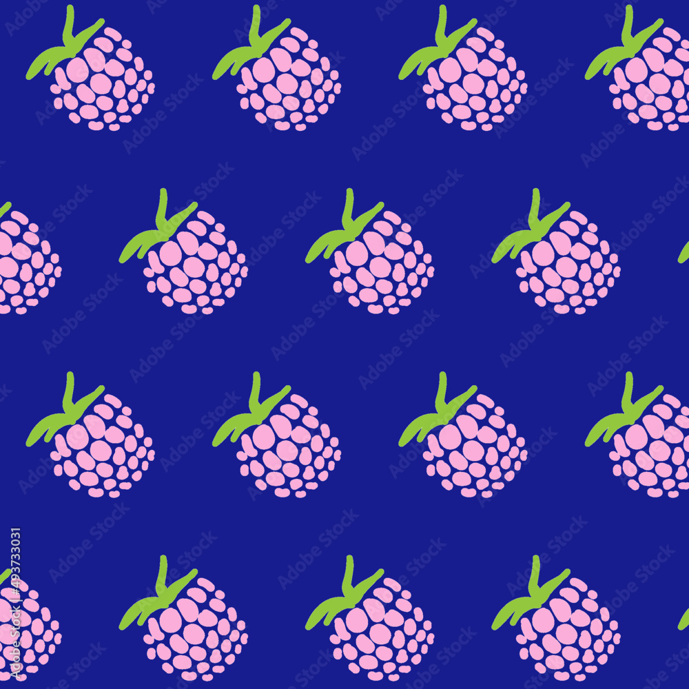 Seamless vector pattern of raspberries Seamless vector pattern of raspberries