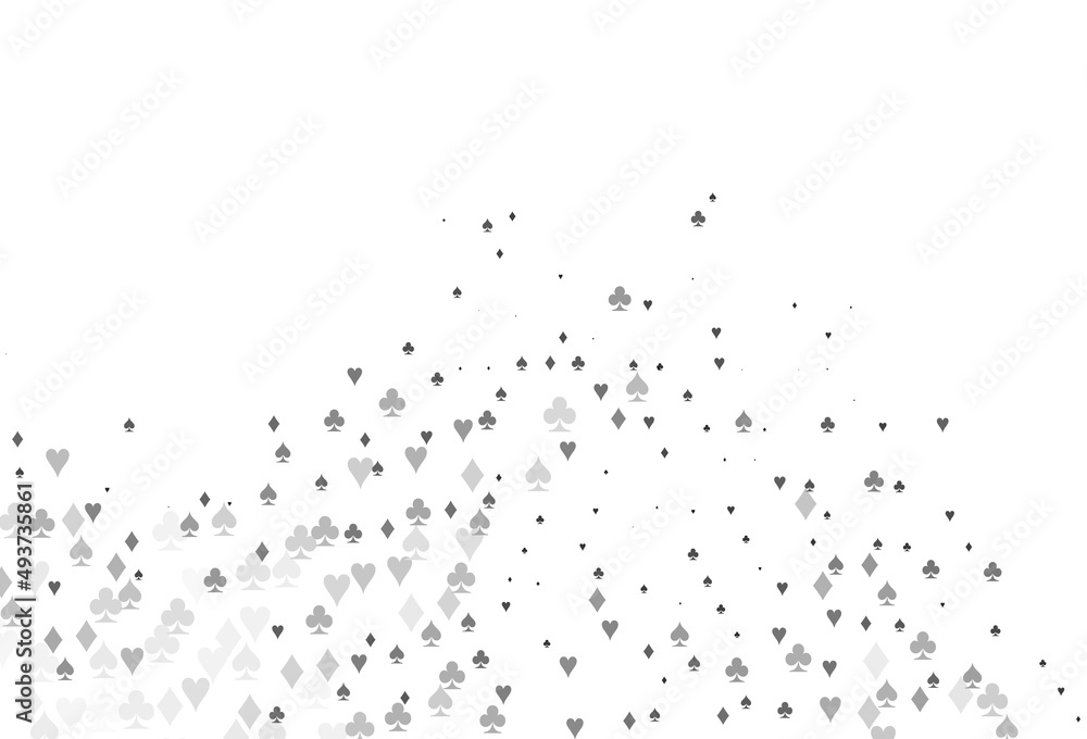 Light Silver, Gray vector background with cards signs. Light Silver, Gray vector background with cards signs.