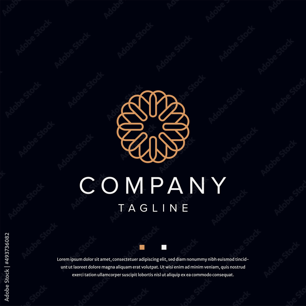 Luxurious beauty ornament logo icon design template flat vector Luxurious beauty ornament logo icon design template flat vector