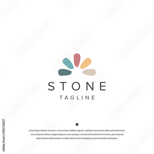 Stone logo icon design template flat vector