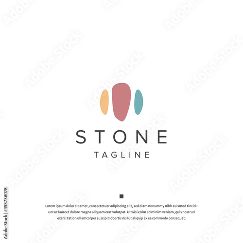 Stone logo icon design template flat vector