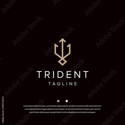 Obraz na płótnie Trident logo icon design template flat vector