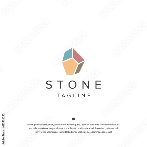 Stone logo icon design template flat vector