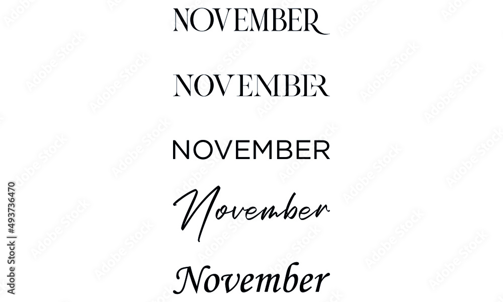 November in the 5 creative lettering style
