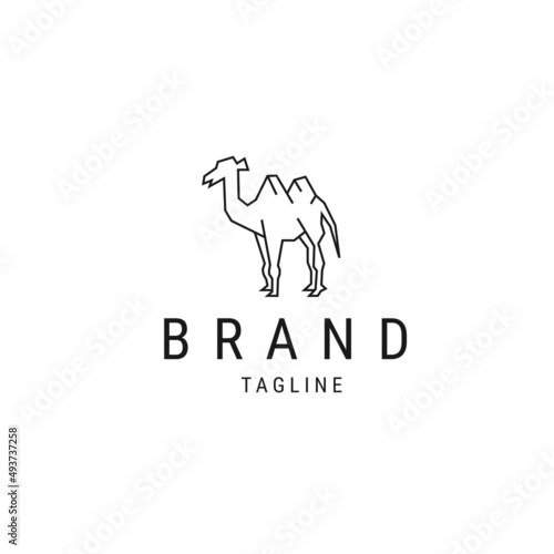 Camel line logo icon design template