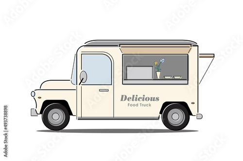 FOOD TRUCK, FOOD MARCKET, CAFE, TAKE OUT, FLOWER, フードトラック, フードマーケット, カフェ, テイクアウト, 移動販売, 白い車, 花