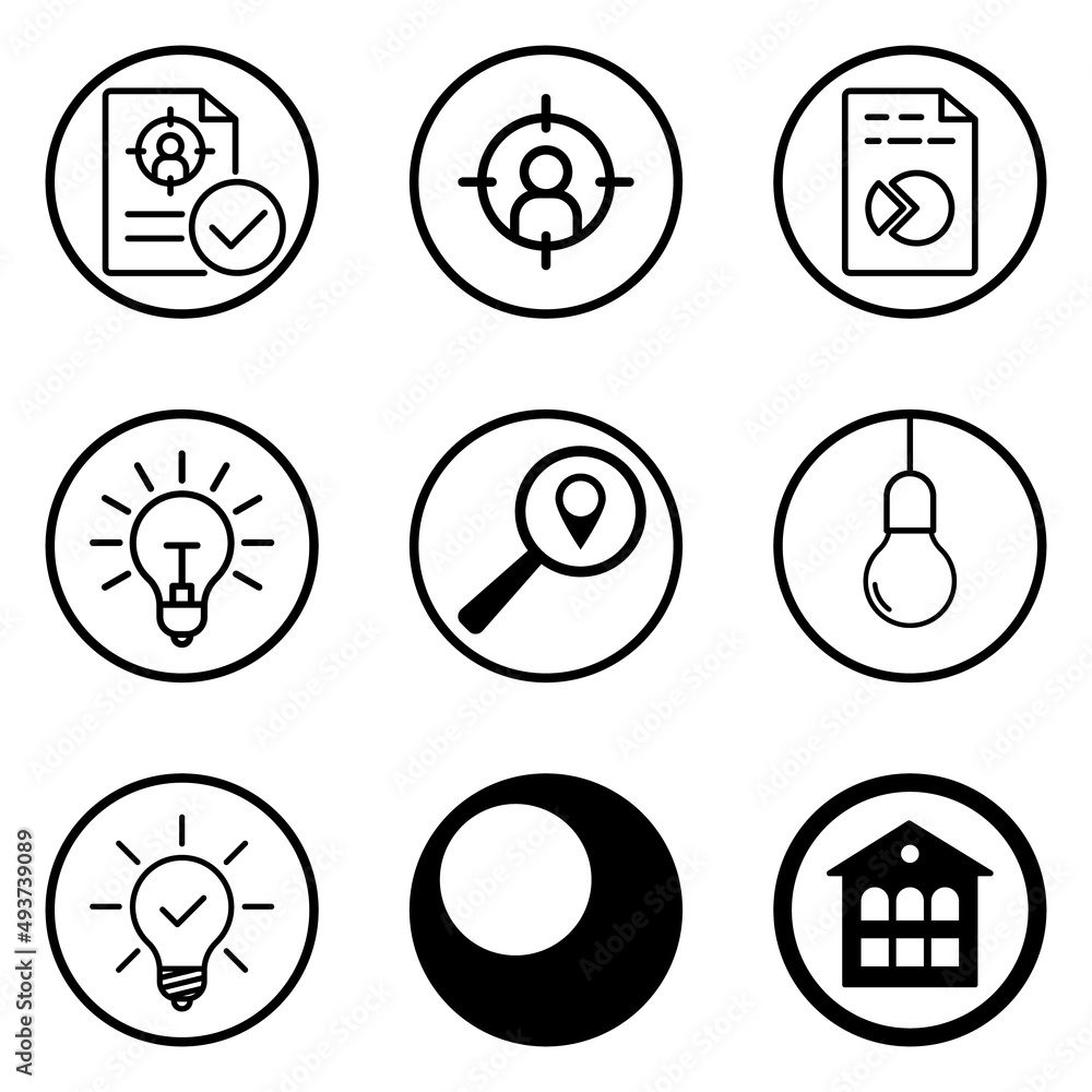 Circles Flat Icon Set Isolated On White Background Circles Flat Icon Set Isolated On White Background
