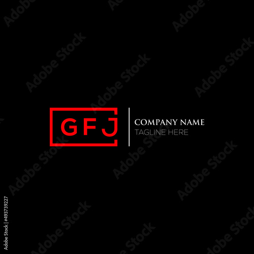 GFJ logo monogram isolated on circle element design template, GFJ letter logo design on black background. GFJ creative initials letter logo concept. GFJ letter  design. photo