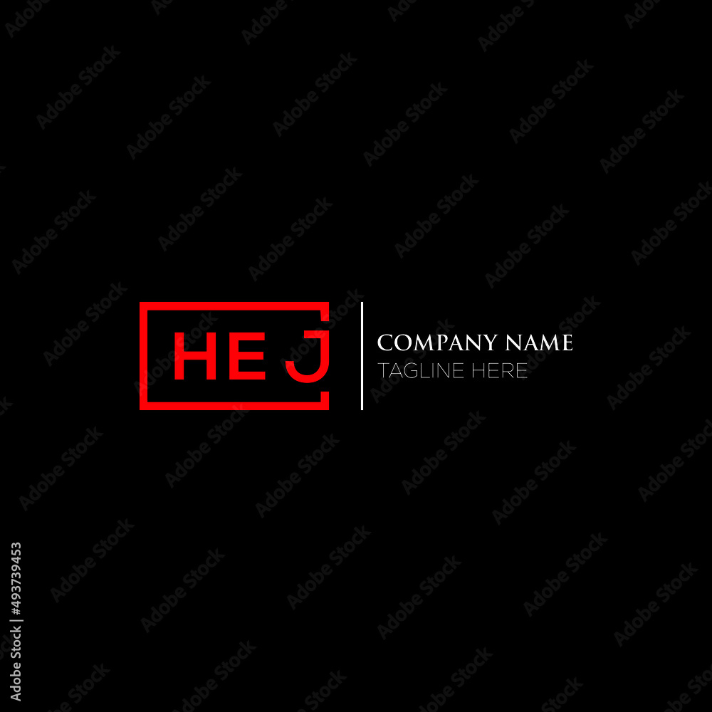 HEJ logo monogram isolated on circle element design template, HEJ letter logo design on black background. HEJ creative initials letter logo concept.  HEJ letter design. - obrazy, fototapety, plakaty 