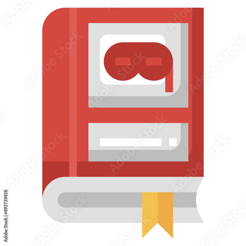 MYSTERY BOOK flat icon,linear,outline,graphic,illustration