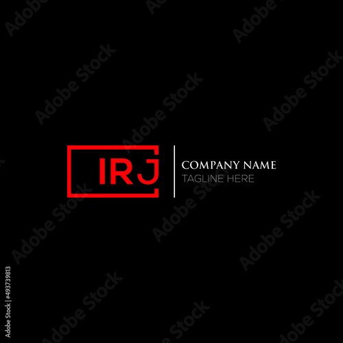 IRJ logo monogram isolated on circle element design template, IRJ letter logo design on black background. IRJ creative initials letter logo concept. IRJ letter  design. photo