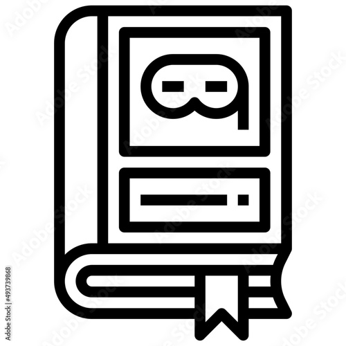 MYSTERY BOOK line icon,linear,,graphic,illustration