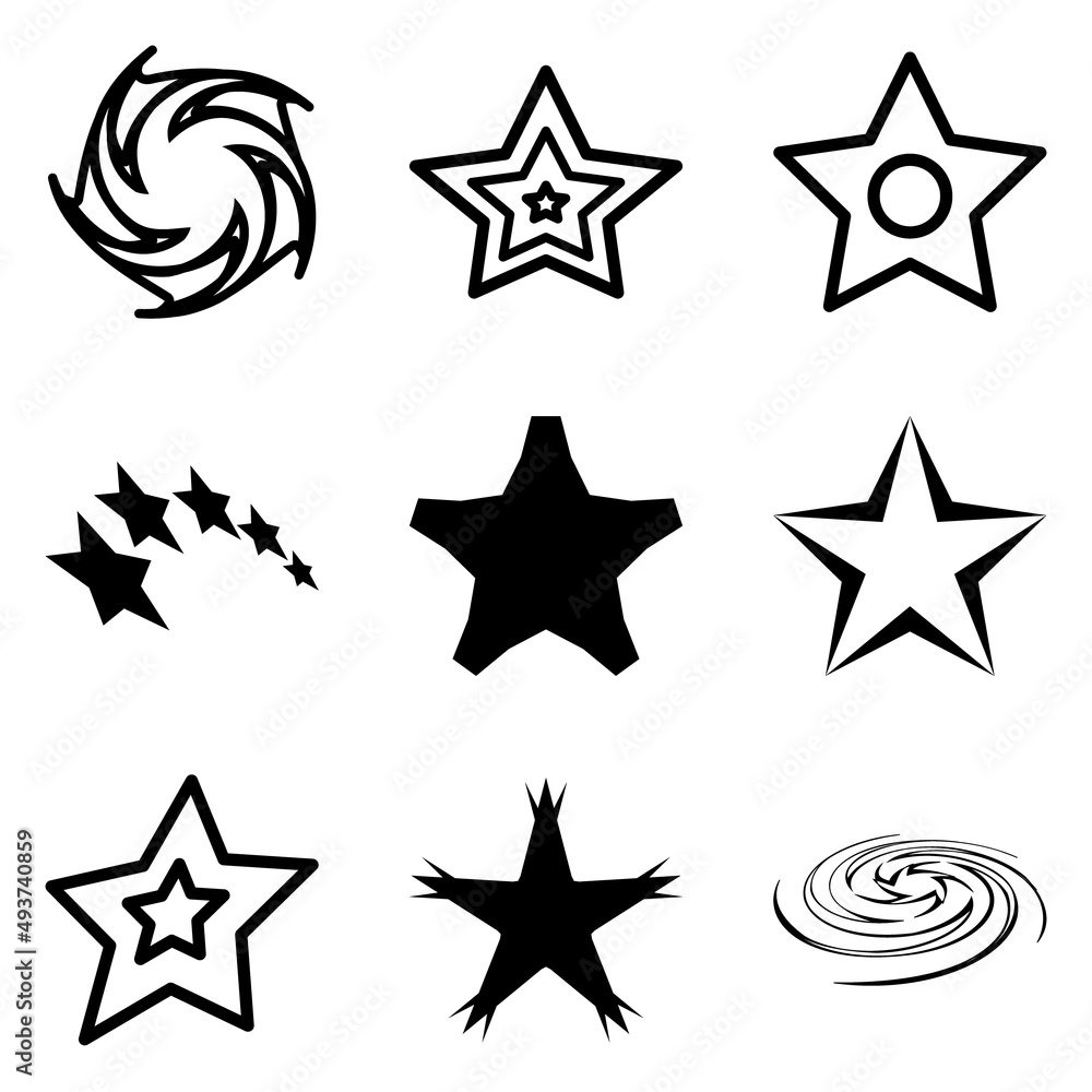 Stars2 Flat Icon Set Isolated On White Background Stars2 Flat Icon Set Isolated On White Background