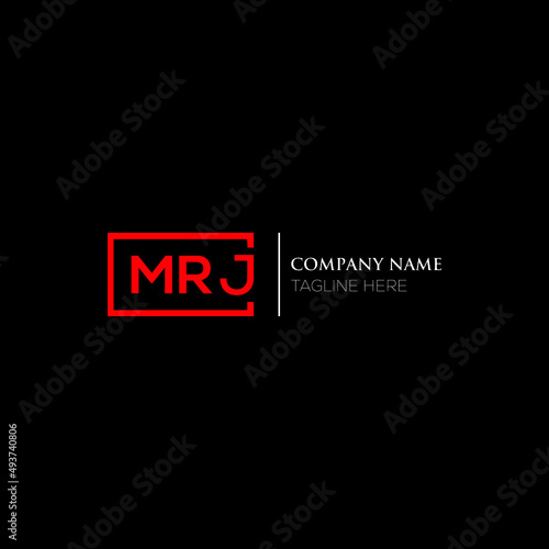 MRJ logo monogram isolated on circle element design template, MRJ letter logo design on black background. MRJ creative initials letter logo concept.  MRJ letter design. photo