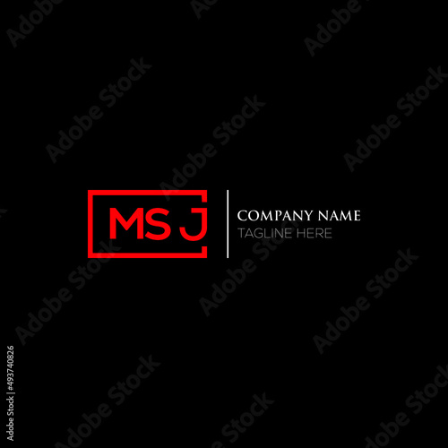 MSJ logo monogram isolated on circle element design template, MSJ letter logo design on black background. MSJ creative initials letter logo concept.  MSJ letter design.