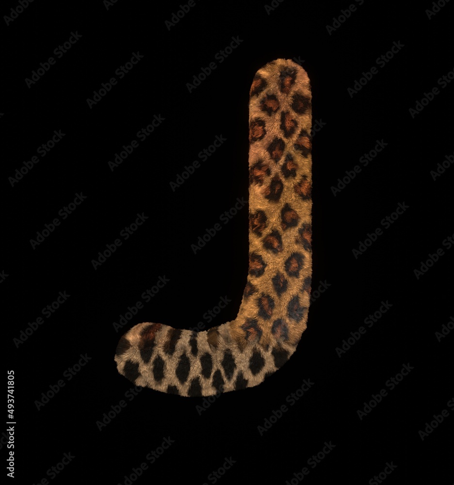 Leopard Themed Font Letter J Leopard Themed Font Letter J