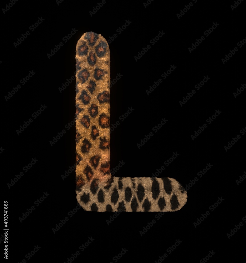 Leopard Themed Font Letter L Leopard Themed Font Letter L