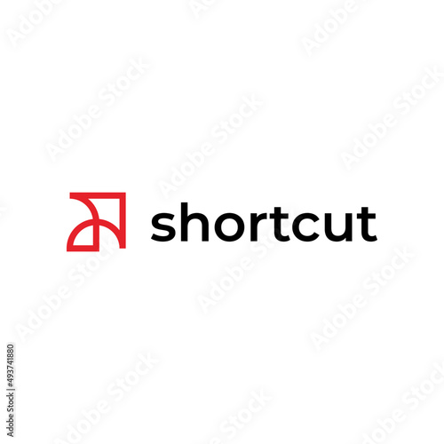letter A and arrow shortcut logo design