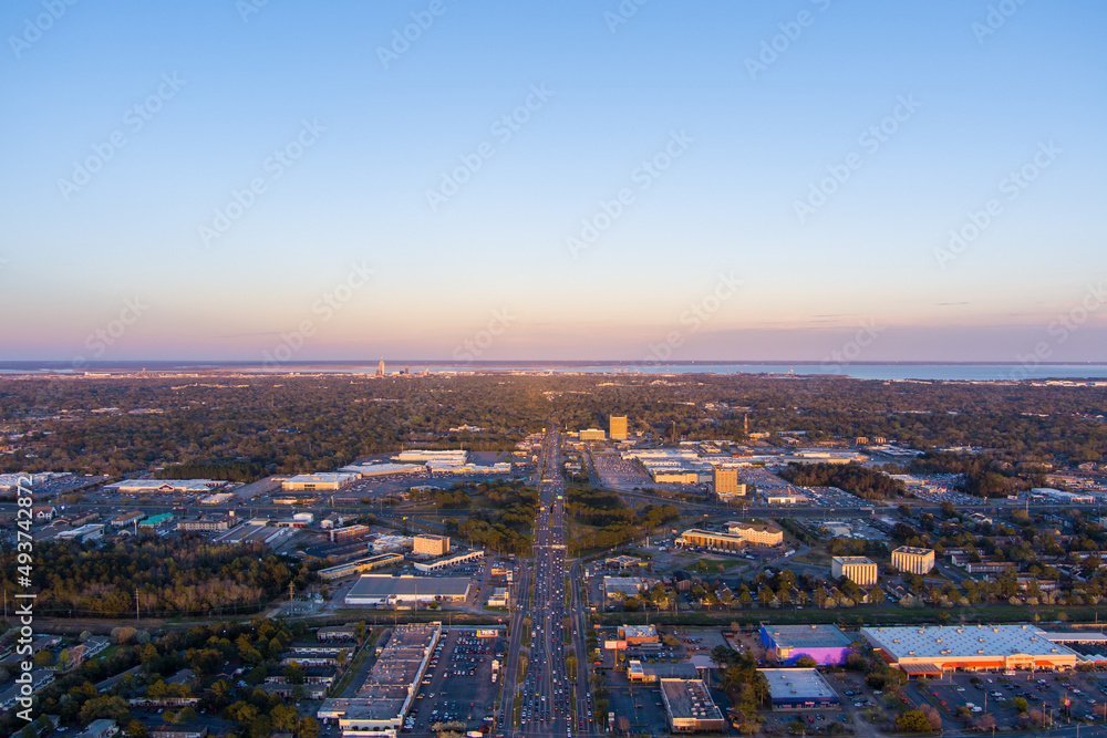 Aerial view of Mobile, Alabama 