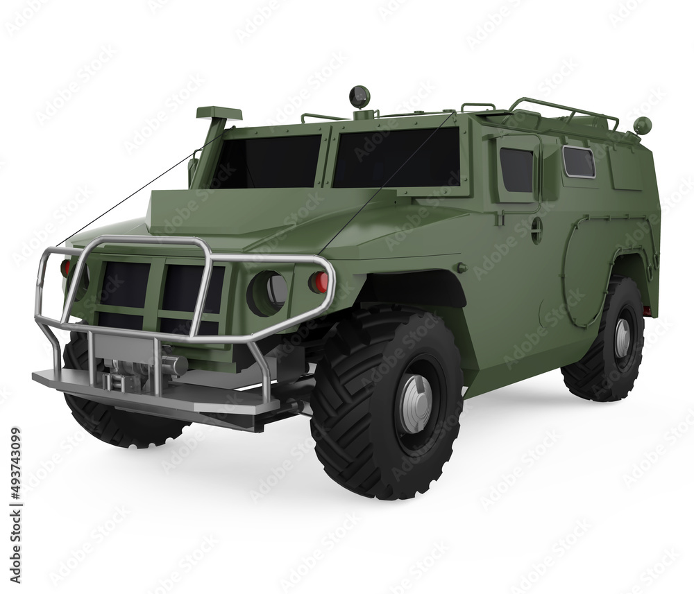 Armored SUV Truck Isolated