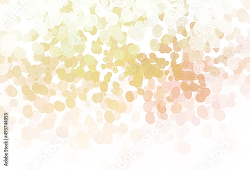 Light Green, Red vector background with bubble shapes.