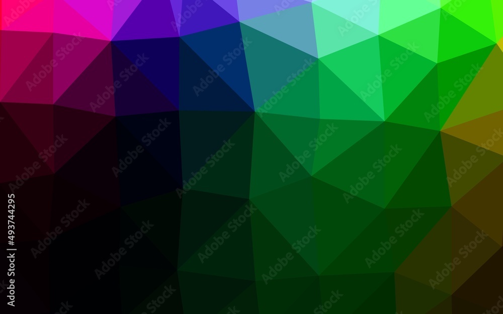 Fototapeta premium Dark Multicolor, Rainbow vector blurry triangle pattern.