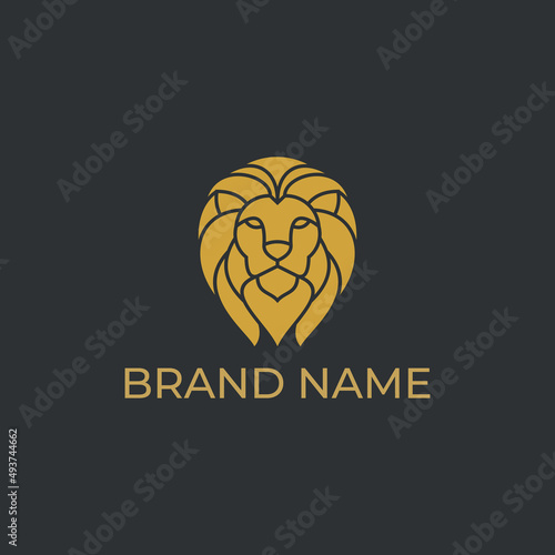 Unique elegant luxury lion logo design icon vector illustration