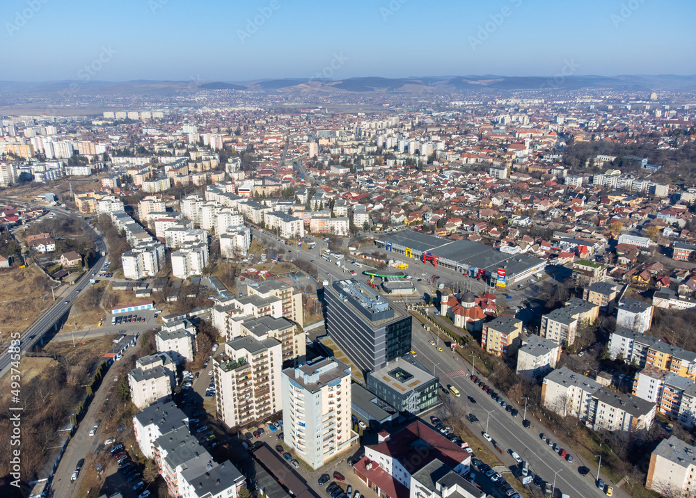 Fototapeta premium aerial view of the Targu Mures city - Romania