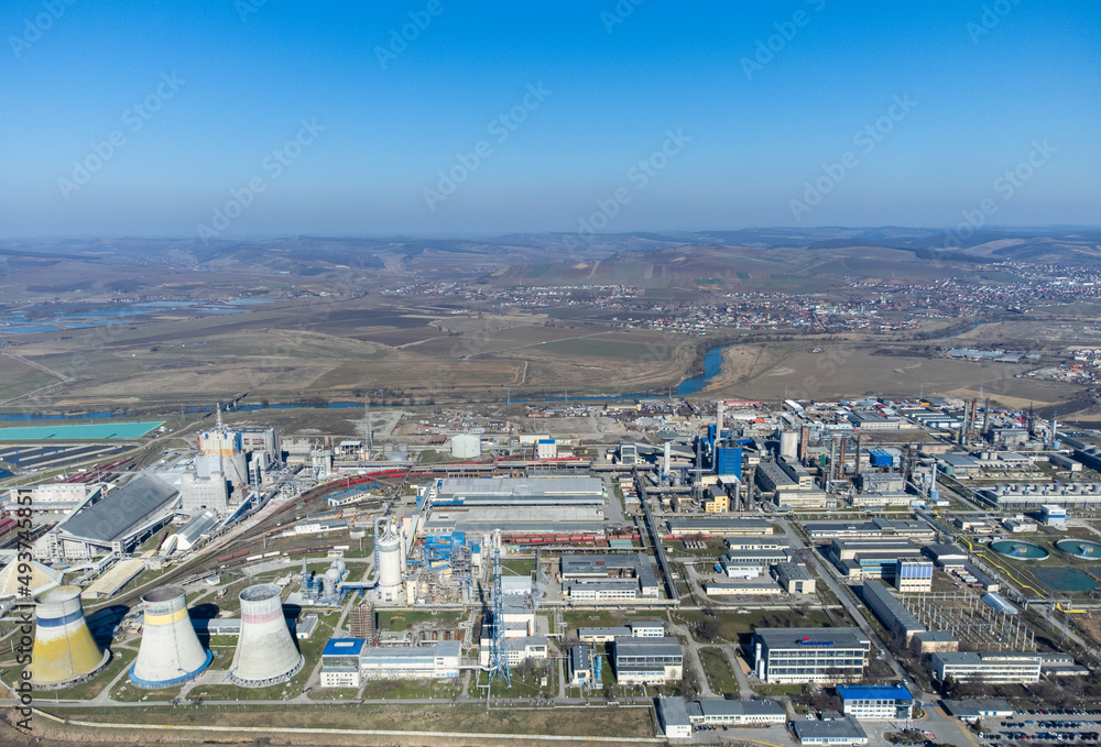 aerial view of the chemical plant in Targu Mures - Romania