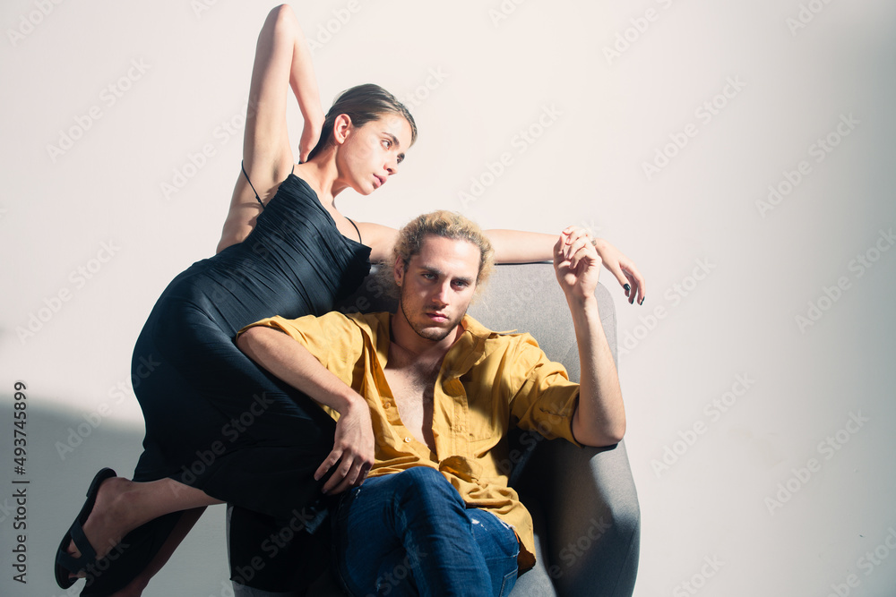 Obraz premium Couple of sexy man and sensual woman.