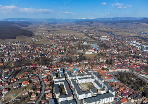 aerial view of the Reghin city - Romania