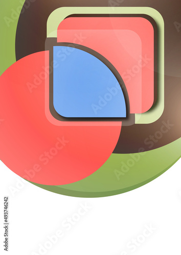 Abstract geometric pattern background texture for poster cover design. Minimal color vector banner template with circles and squares. Vector