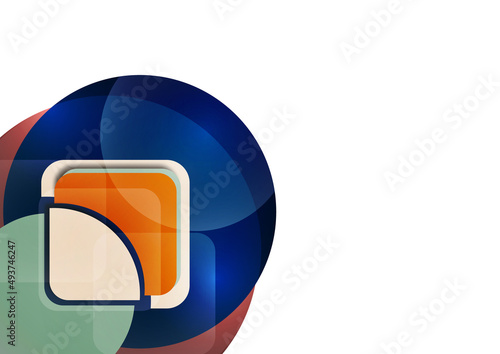 Abstract geometric pattern background texture for poster cover design. Minimal color vector banner template with circles and squares. Vector