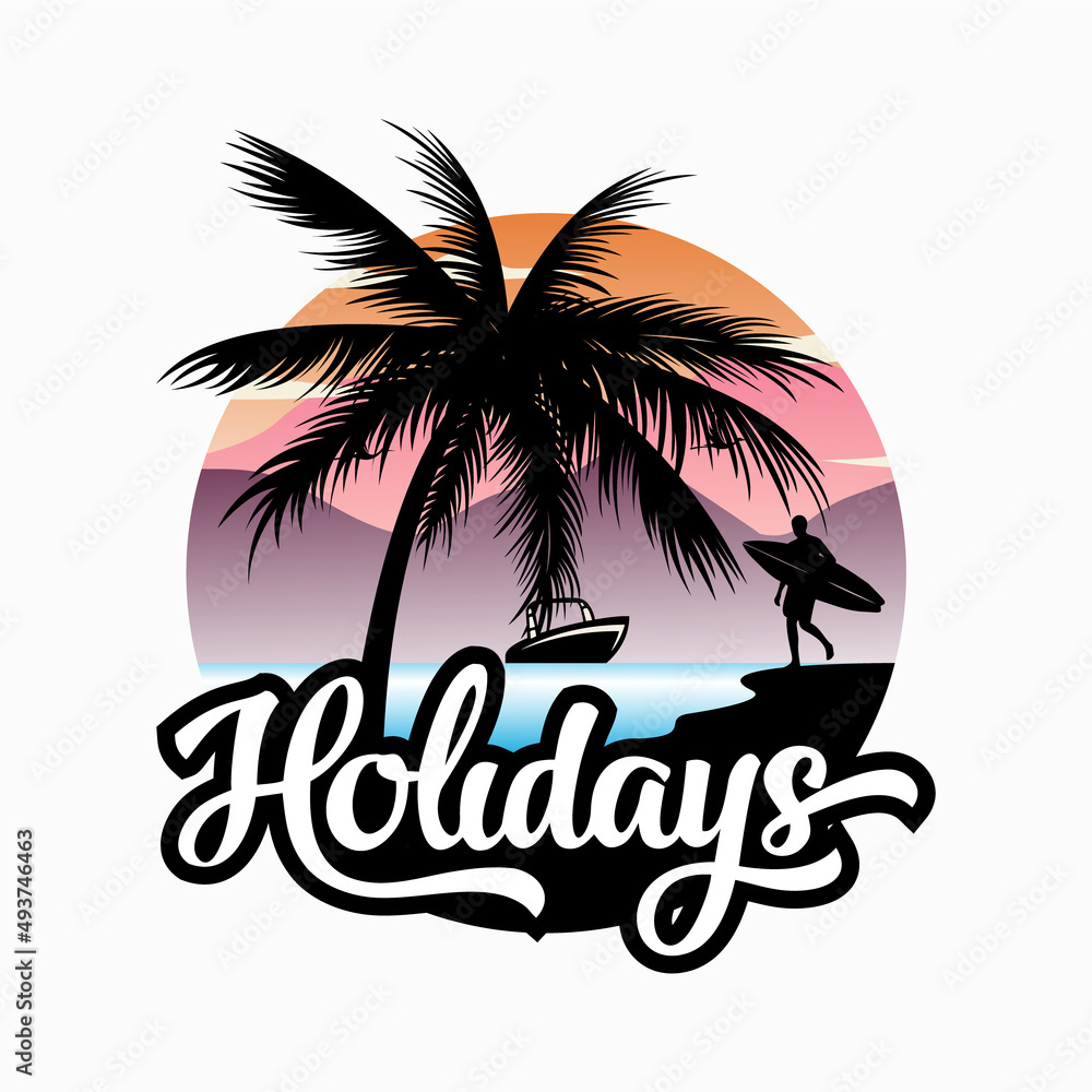 Summer holiday logo