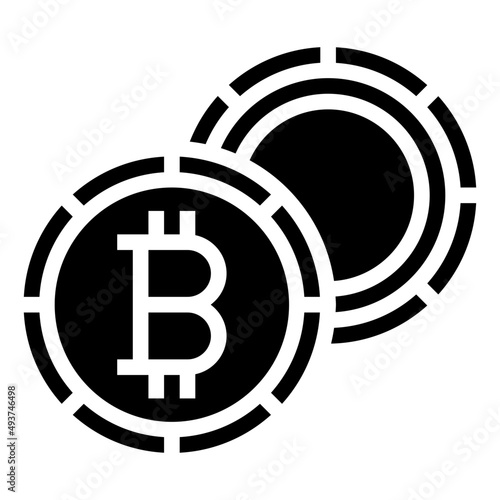 BITCOIN glyph icon,linear,outline,graphic,illustration