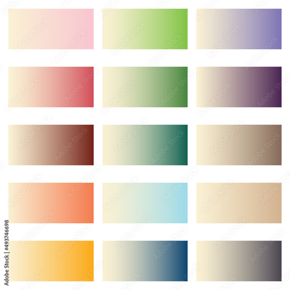 Naklejka premium A set of backgrounds with a gradient transition from the color of papyrus to other colors.