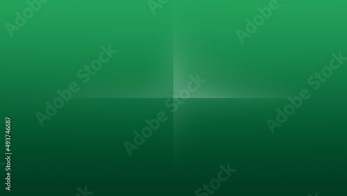 Green color gradient background with folded center, lines or cross in the middle. Abstract minimal background in 4k resolution.