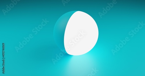 Abstract 3D Render sky blue  Background With white light  Emission Sphere 8K High Resolution JPEG