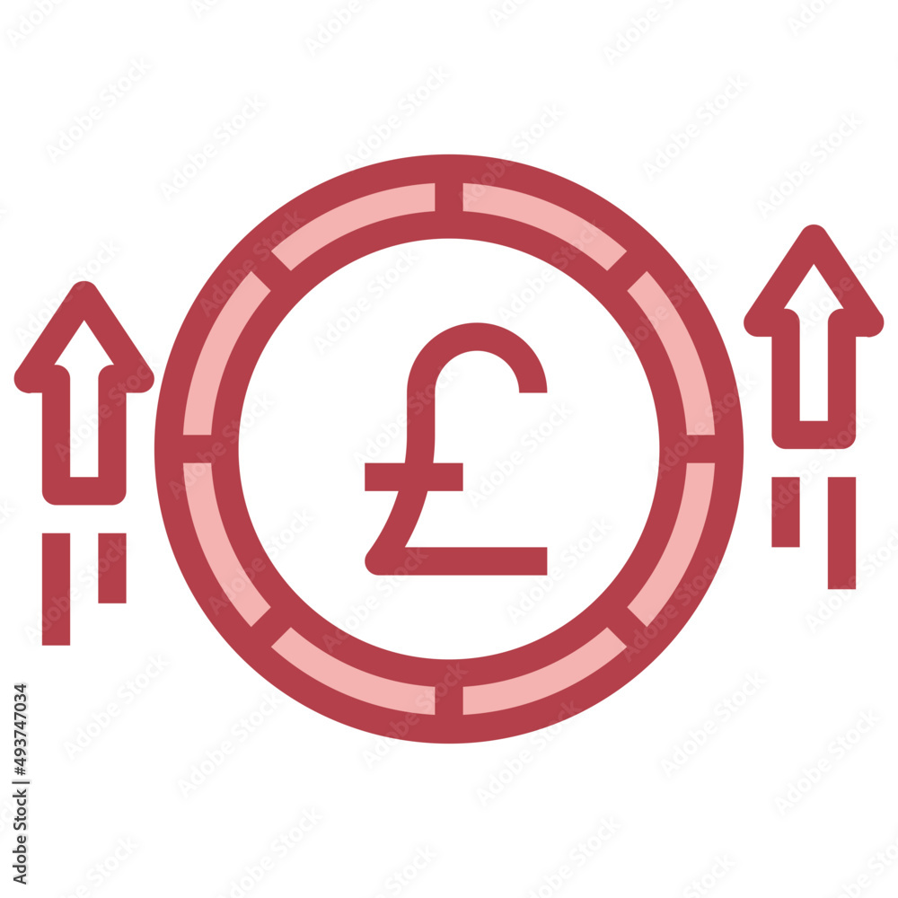 PROFIT red line icon,linear,outline,graphic,illustration PROFIT red line icon,linear,outline,graphic,illustration