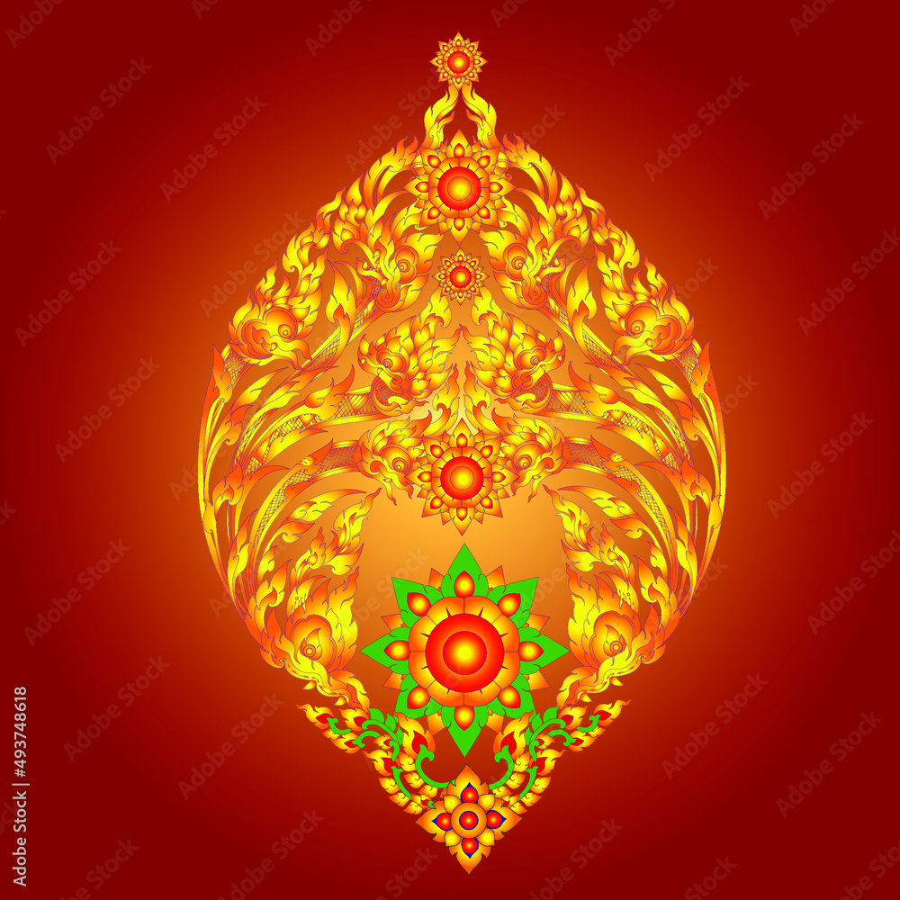 Vector illustration. Thai art pattern or Line Thai background wallpaper design texture. Vector illustration. Thai art pattern or Line Thai background wallpaper design texture.