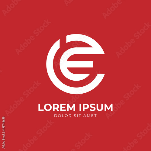 letter EC or CE minimalist monogram vector logo design element