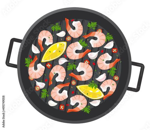 Grilled garlic chili prawns. The most tempting appetizer!	