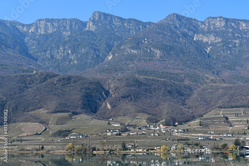 View over Lago di Caldaro in soutSouthtyrol at early spring  photo