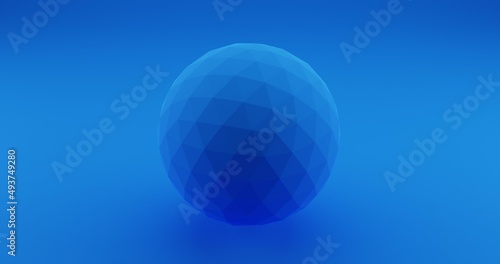 Abstract 3D Render blue  Background With triangle Sphere 8K High Resolution JPEG